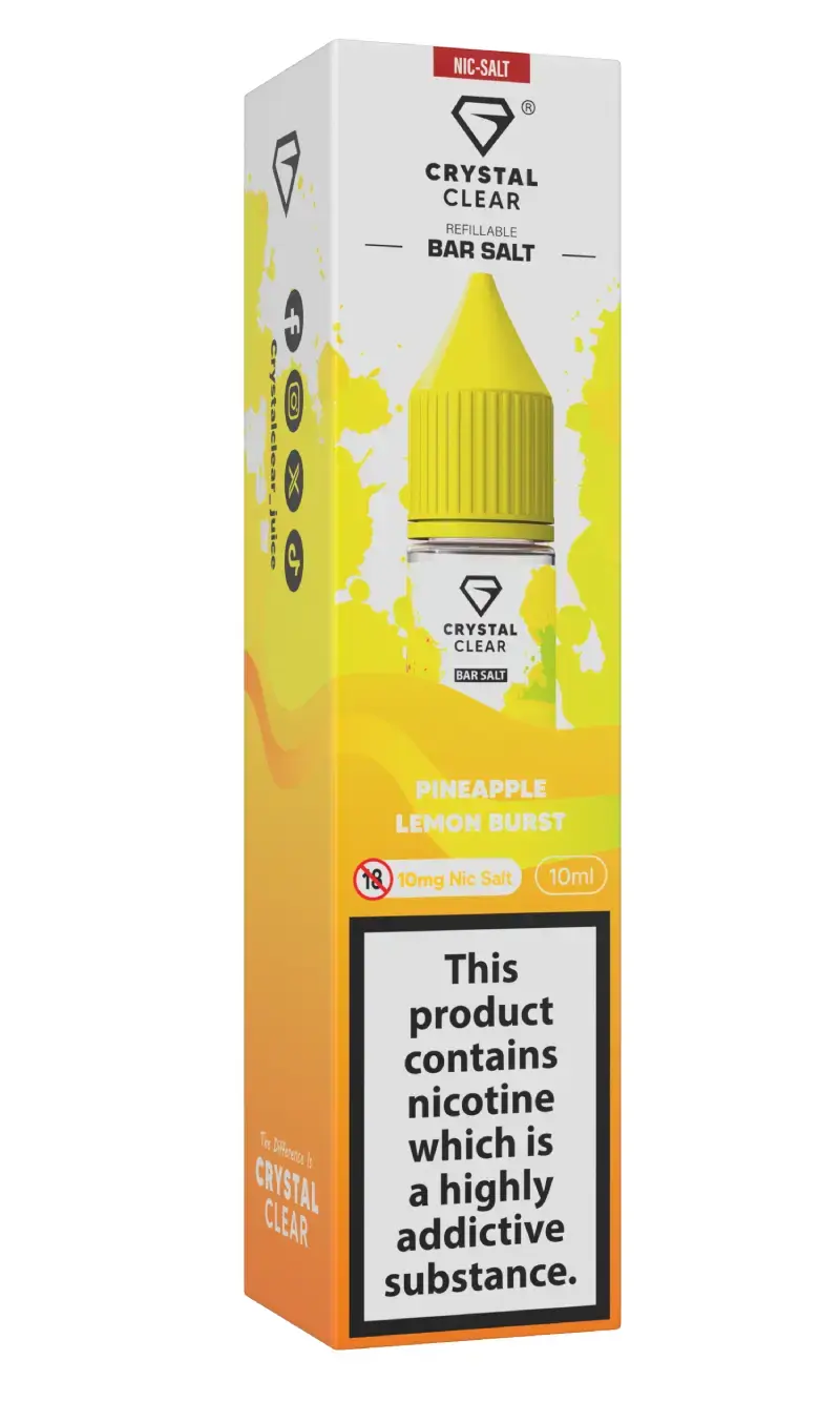 Pineapple Lemon Burst Nic Salt E-Liquid by Crystal Clear Bar Salts 10ml